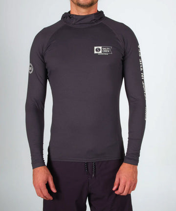 Salty Thrill Seekers Hood Surf Shirt - Black